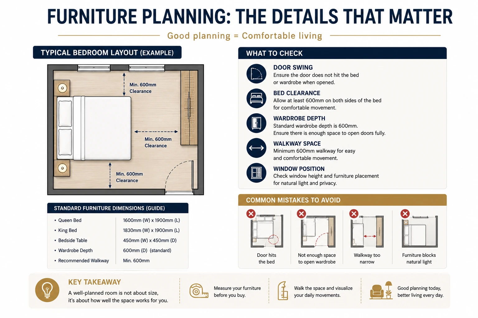 Furniture planning guide for evaluating condominium floor plans