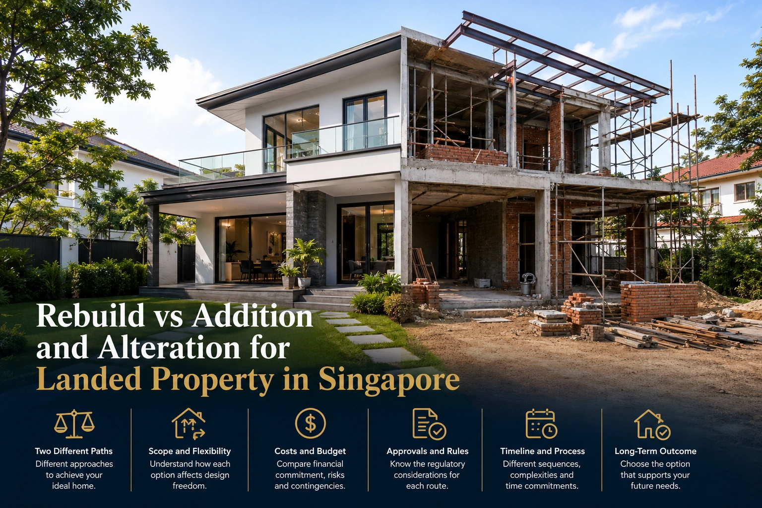 Rebuild vs Addition and Alteration for Landed Property in Singapore