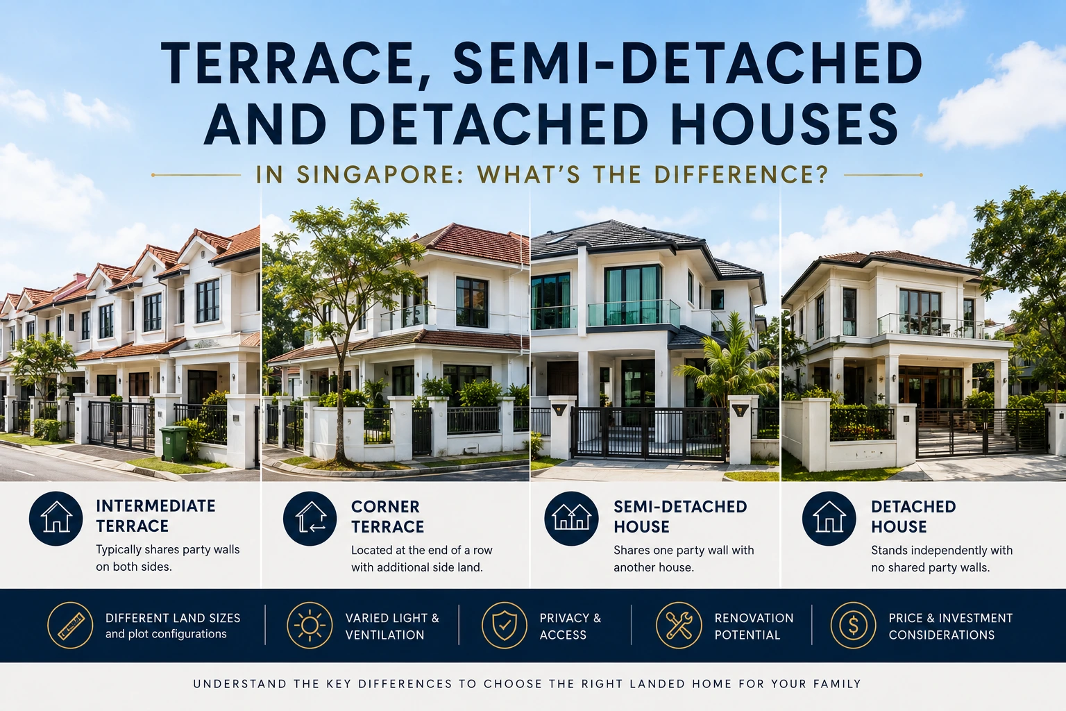 Terrace, Semi-Detached and Detached Houses in Singapore: What's the Difference?