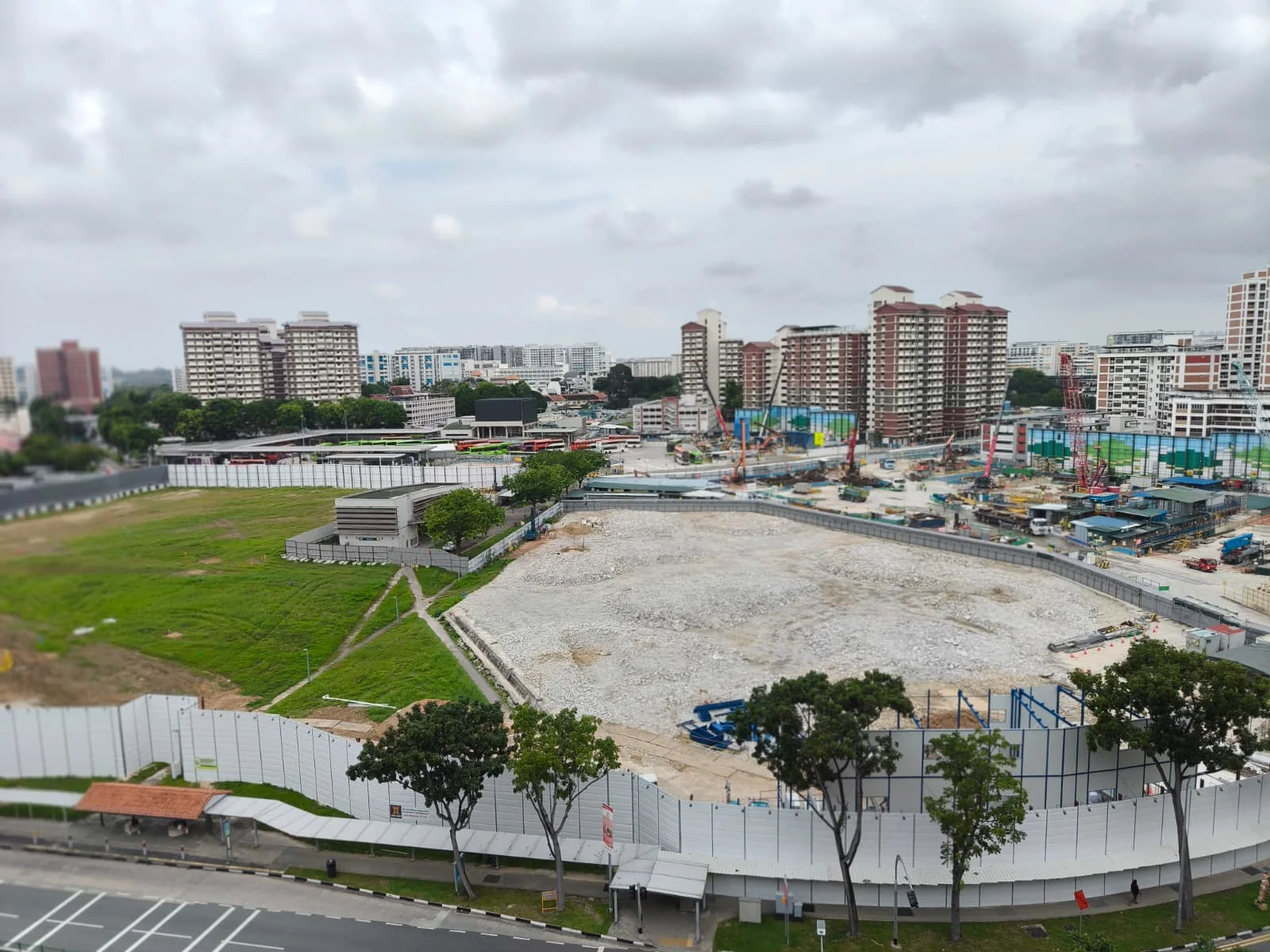 Elevated view of the Hougang Central development site